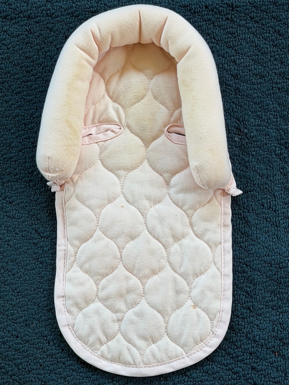 Plush Quilted Baby Head Support in Pale Pink